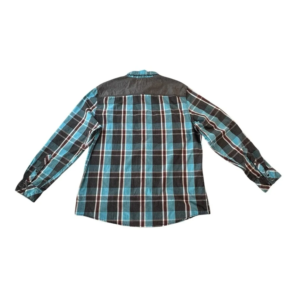 Rock & Republic Mens XL‎ Plaid Snap Shirt Western Yoke Cowboy Style RN73277